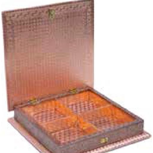 Flower Brass Dry Fruit Box (10x10 in)