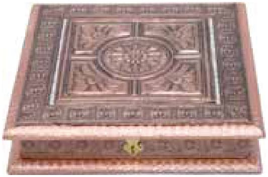 Flower Brass Dry Fruit Box (10x10 in) (closed box)
