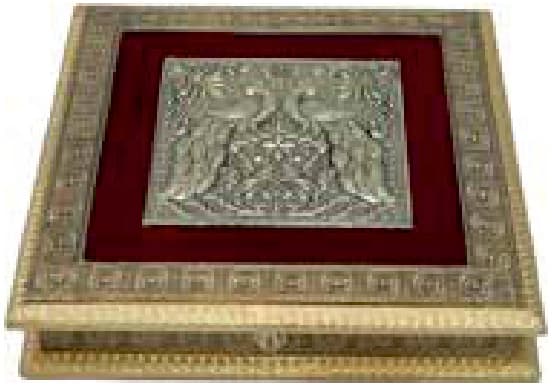 Peacock Brass Dry Fruit Box (12x12 in) (closed box)