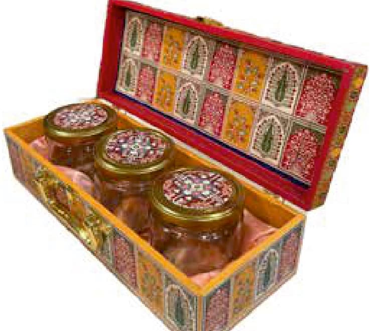 Rajasthan Art Dry Fruit Gift Box - 3 Jars