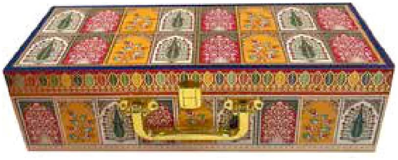 Rajasthan Art Dry Fruit Gift Box - 3 Jars (closed box)