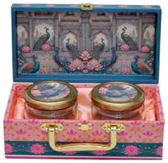 Uttar Pradesh Art Dry Fruit Gift Box - 2 Jars